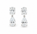 Oval and Pear Articulating Lab Diamond Earrings 3.14 CTs