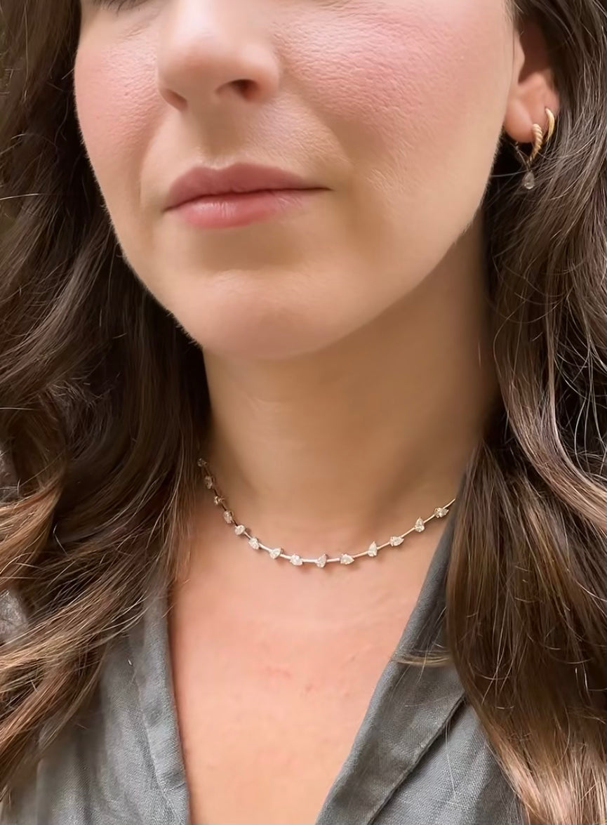 Fiona Pear Lab Diamond Necklace 7.02 CT