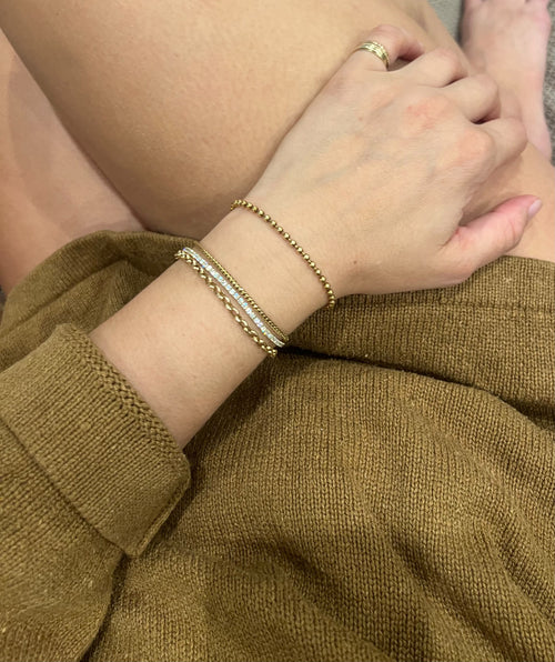 14k Four Prong Round Lab Diamond Bracelet, 3.0cttw
