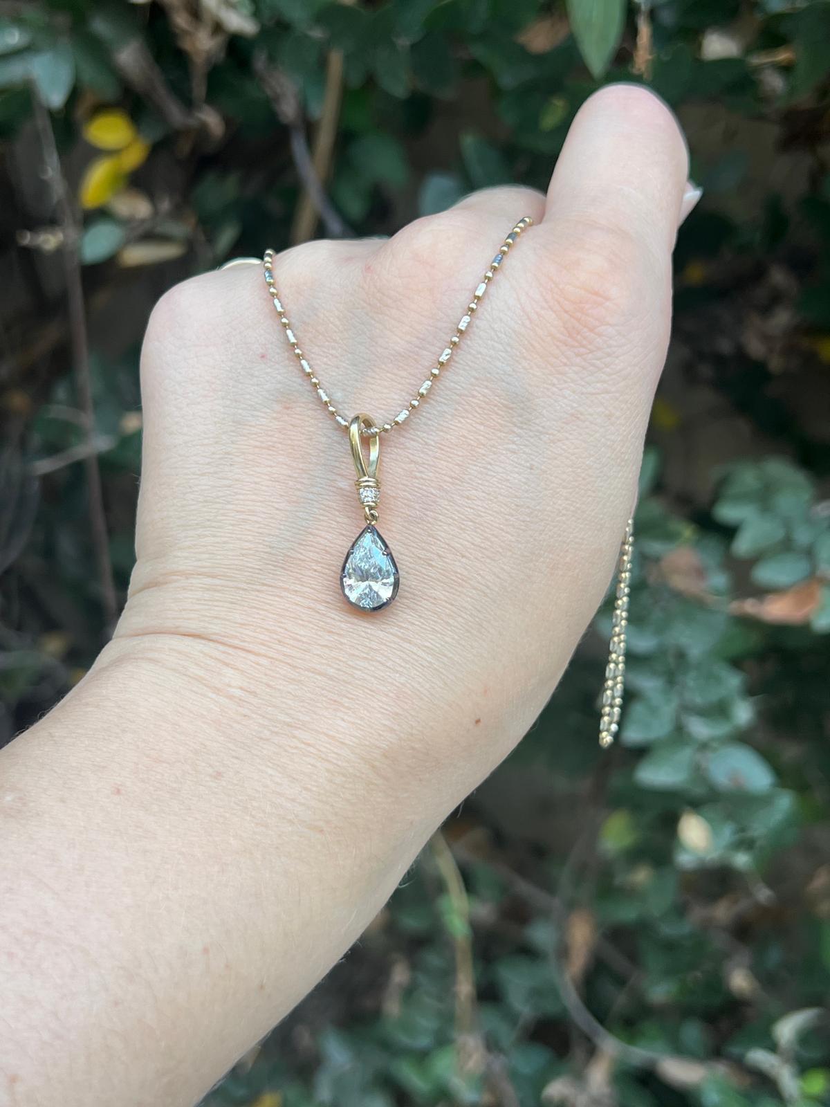 Pear Cut Lab Diamond Pendant 2.19 CTs