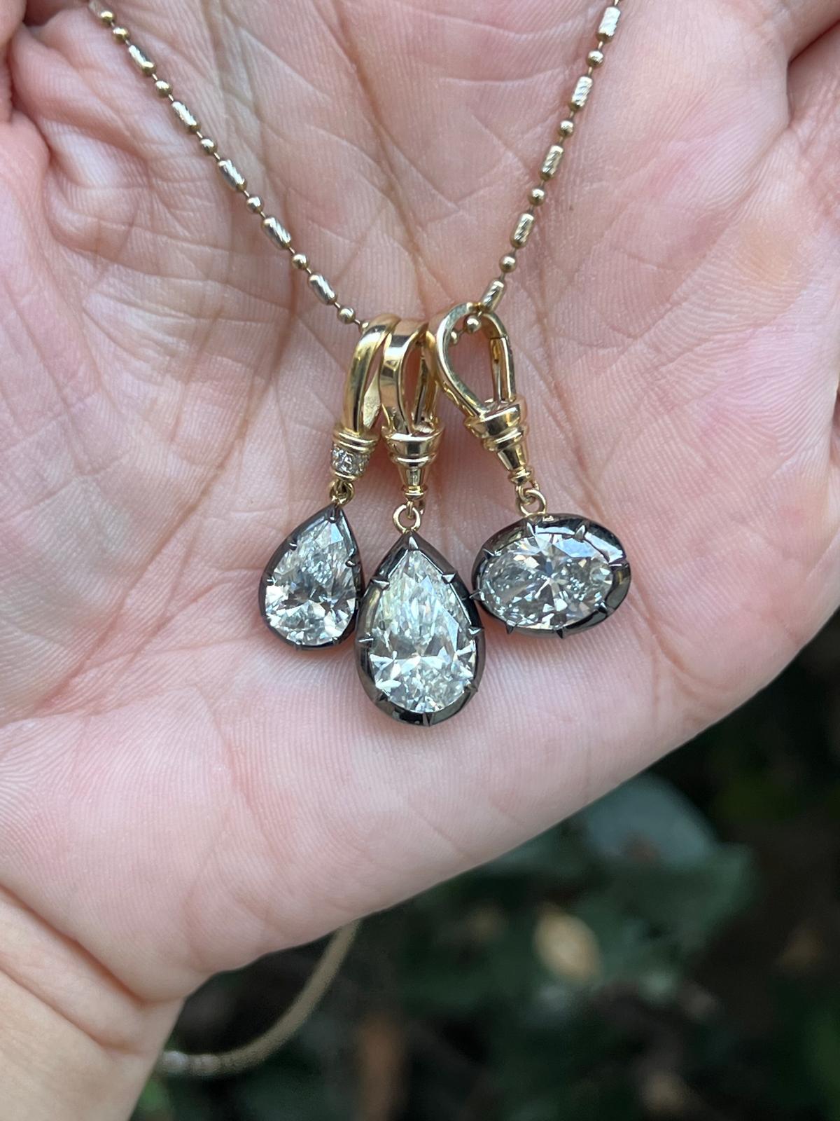 Oval Cut Lab Diamond Pendant 3.03 CTs