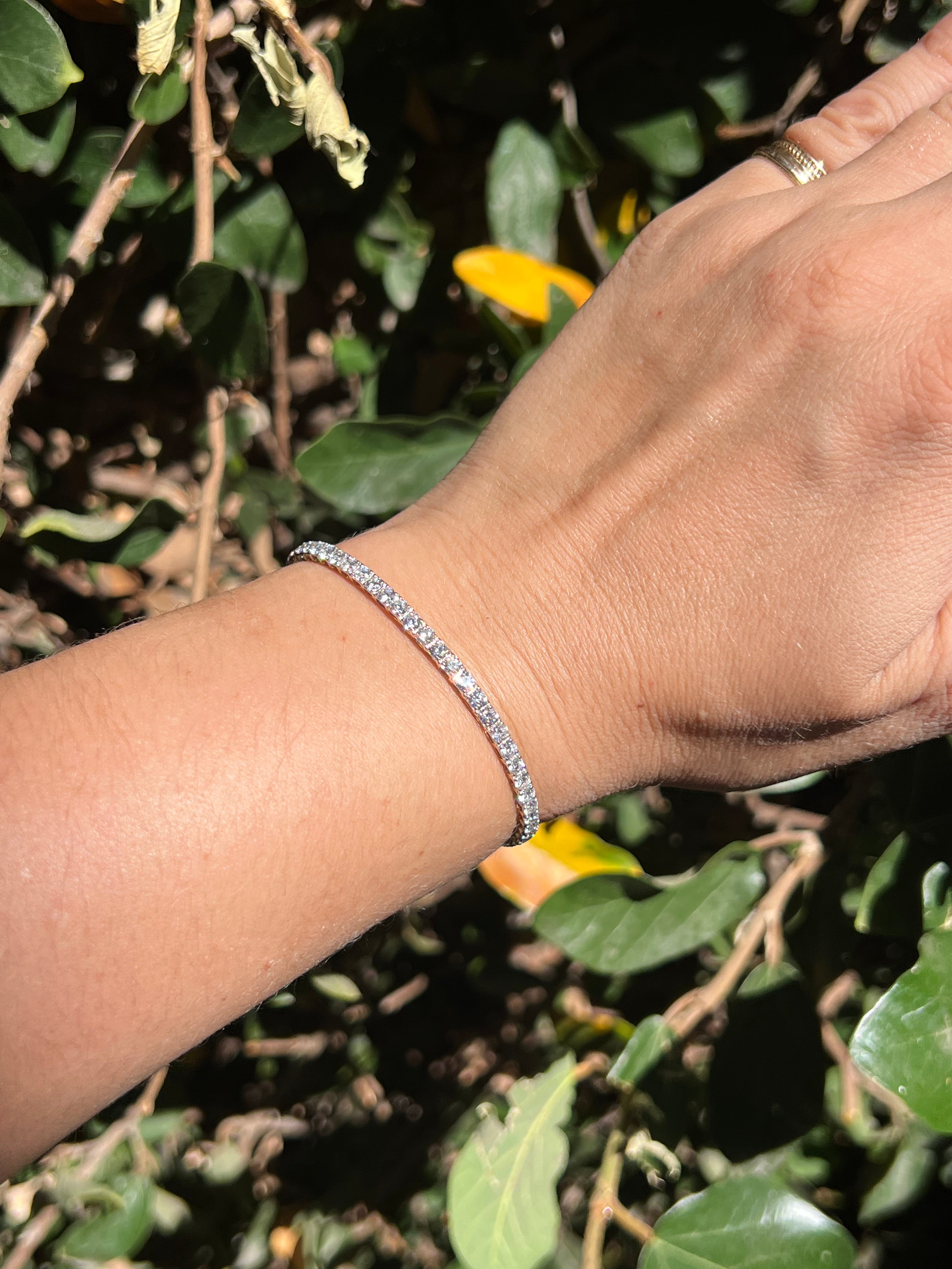 14k YG Lab Diamond Flexible Bangle, 4.0cts