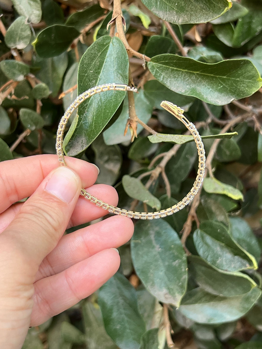 14k YG Lab Diamond Flexible Bangle, 4.0cts