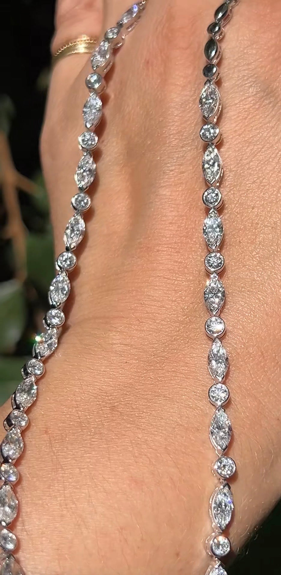 Elsa Marquise Round Lab Diamond Necklace 12.02 CT