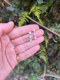 Round and Pear Shaped Diamond Drop Stud Earrings