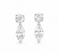 Elsa Round and Marquise Drop Lab Diamond Stud Earrings, 1.44cts